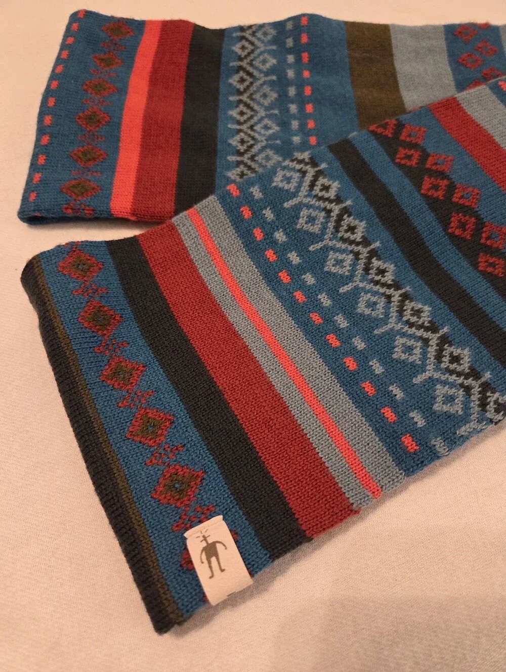 SMARTWOOL Multicolor Fair Isle Stripe 100% Merino Wool Infinity Scarf Unisex OS